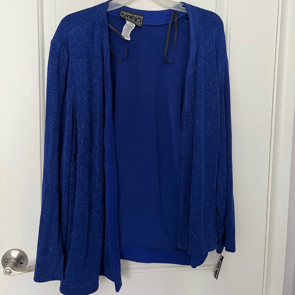 Alex Evenings Royal Blue Glittery jacket. New with Tags Size 20WP